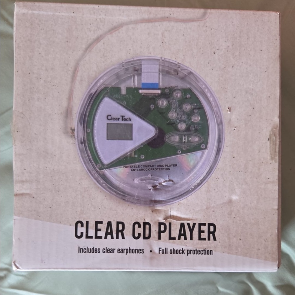 ClearTech Clear CD Player - Portable with Earphones - Retro Style